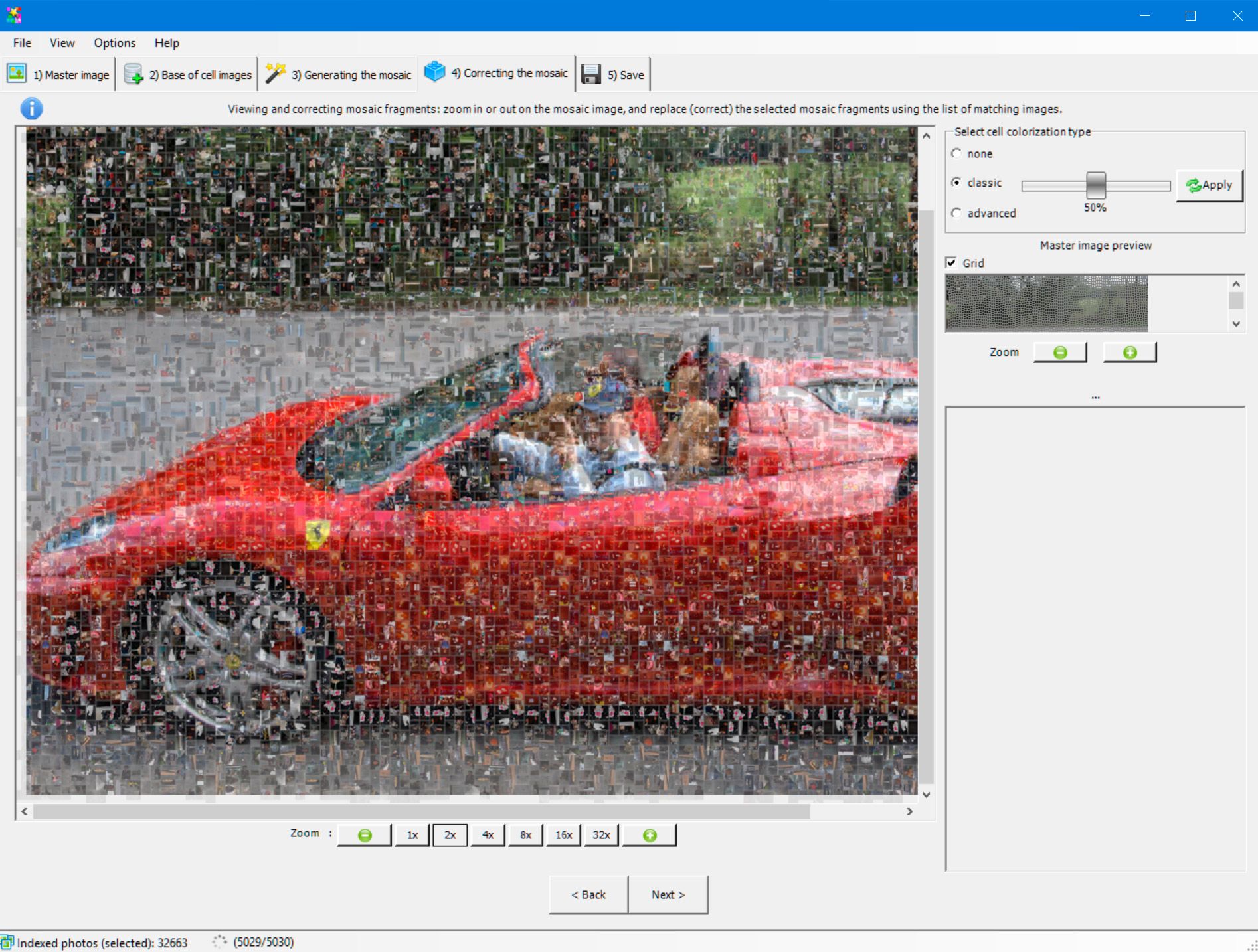Photo Mosaic Software Tangkapan skrin.