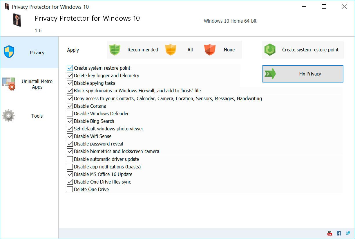 Privacy Protector for Windows 11 Tangkapan skrin.